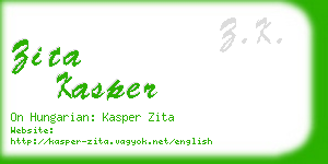 zita kasper business card